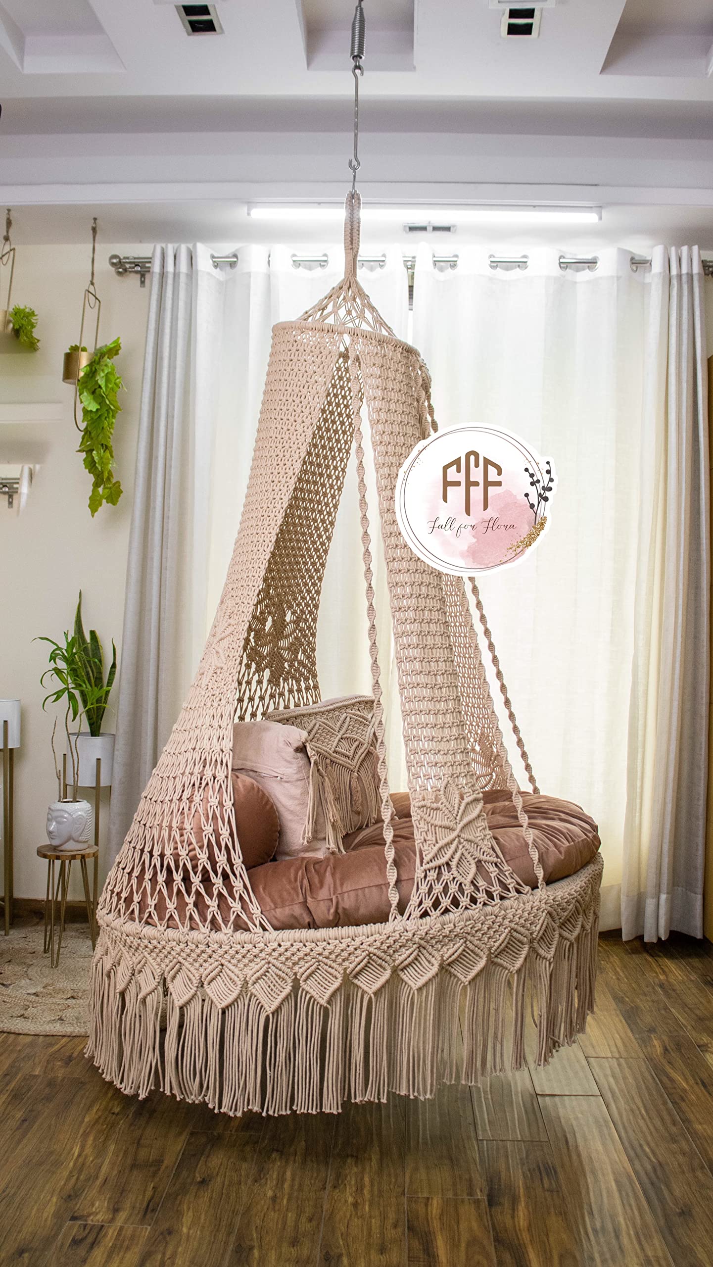 Swings N' Things ハンモック ストライプ　コットン TheTopKnott Hammock Swing Chair for 2-16 Years Old Kids,Handmade